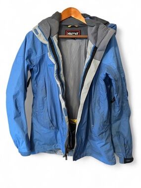 Marmot Light Blue Women's Hooded Ski Jacket